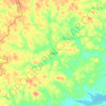 Topografische Karte 石滩村, Höhe, Relief