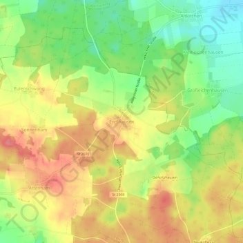Topografische Karte Endlhausen, Höhe, Relief