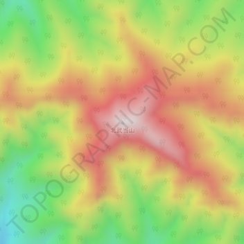 Topografische Karte 北武当山, Höhe, Relief