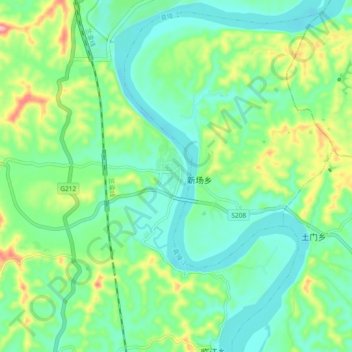 Topografische Karte 李渡镇, Höhe, Relief