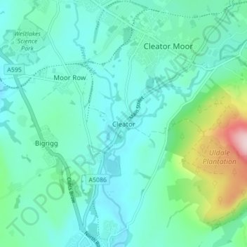 Topografische Karte Cleator, Höhe, Relief
