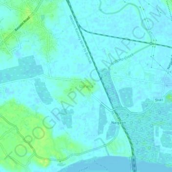 Topografische Karte Umela, Höhe, Relief