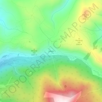 Topografische Karte Lincoln, Höhe, Relief