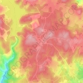 Topografische Karte L'Arbre du Renard, Höhe, Relief