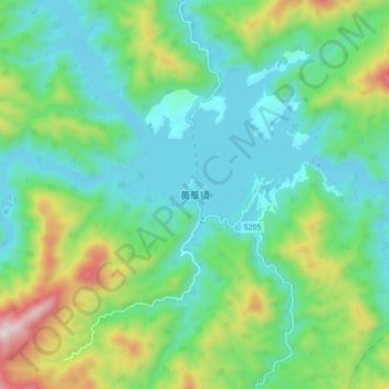 Topografische Karte 黄草镇, Höhe, Relief