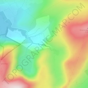Topografische Karte Gleninchaquin Waterfall, Höhe, Relief
