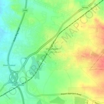 Topografische Karte Shamshabad, Höhe, Relief