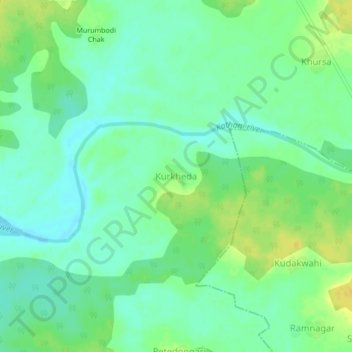 Topografische Karte Kurkheda, Höhe, Relief