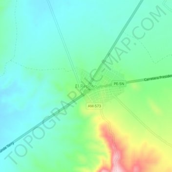 Topografische Karte El Reposo, Höhe, Relief