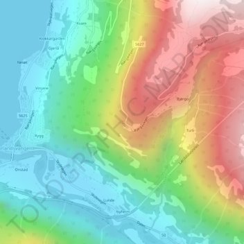 Topografische Karte Stegastein, Höhe, Relief