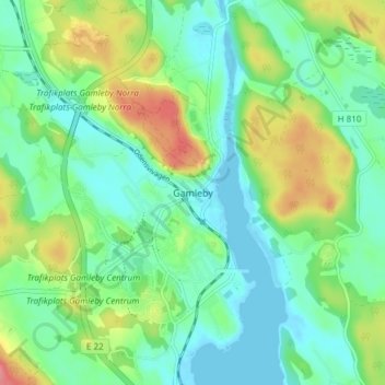 Topografische Karte Gamleby, Höhe, Relief