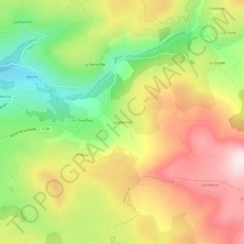 Topografische Karte La Maninie, Höhe, Relief