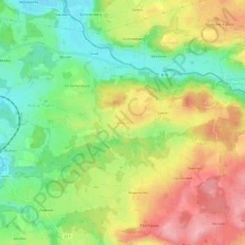 Topografische Karte Lengatz, Höhe, Relief