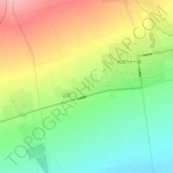 Topografische Karte 七连, Höhe, Relief