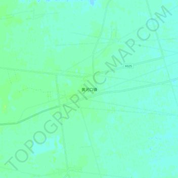 Topografische Karte 黄河口镇, Höhe, Relief