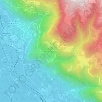 Topografische Karte Montigl, Höhe, Relief