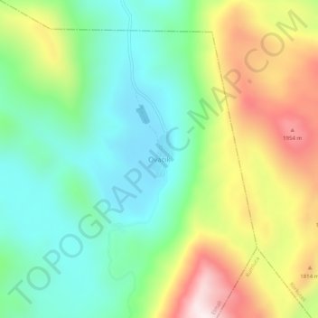 Topografische Karte Ovacık, Höhe, Relief