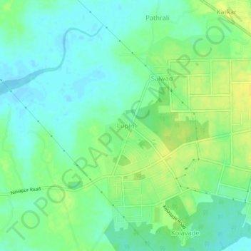 Topografische Karte Lupin, Höhe, Relief