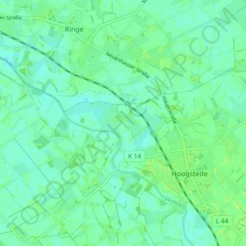 Topografische Karte Arkel, Höhe, Relief