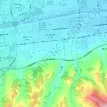 Topografische Karte 东新村, Höhe, Relief