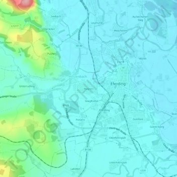 Topografische Karte Wagrein, Höhe, Relief