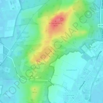Topografische Karte Lemelerberg, Höhe, Relief