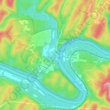 Topografische Karte Little Orleans, Höhe, Relief