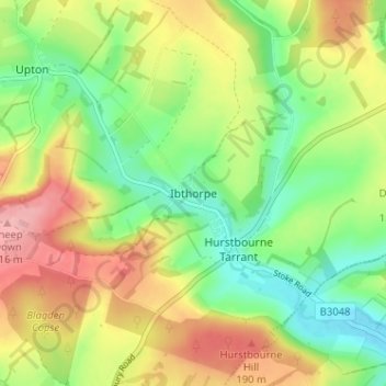 Topografische Karte Ibthorpe, Höhe, Relief