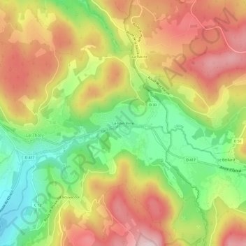 Topografische Karte Le Rain Brice, Höhe, Relief