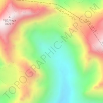 Topografische Karte 扎拉浦错, Höhe, Relief
