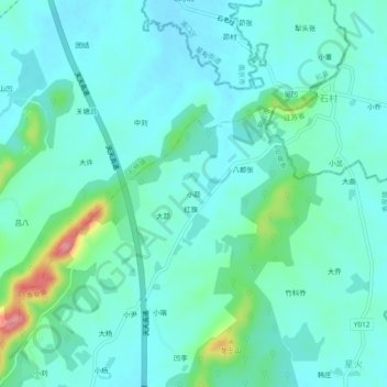 Topografische Karte 小茆, Höhe, Relief