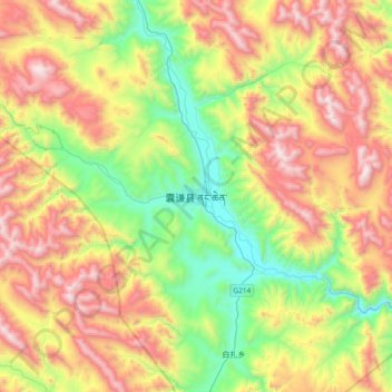 Topografische Karte 囊谦县, Höhe, Relief
