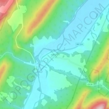 Topografische Karte Lost City, Höhe, Relief