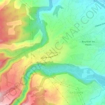 Topografische Karte L'Abondance, Höhe, Relief