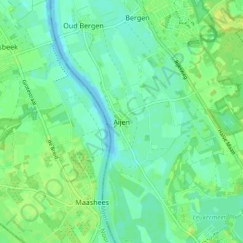 Topografische Karte Aijen, Höhe, Relief