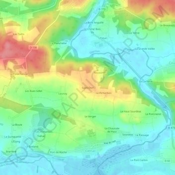 Topografische Karte Saint-Don, Höhe, Relief
