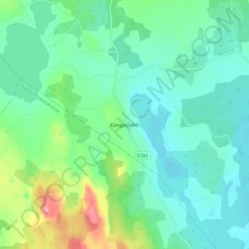Topografische Karte Kangaslahti, Höhe, Relief