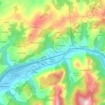 Topografische Karte El Argumal, Höhe, Relief