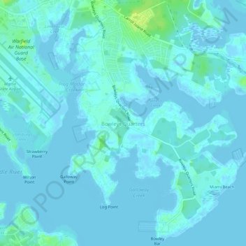 Topografische Karte Bowleys Quarters, Höhe, Relief