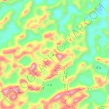 Topografische Karte 龙冲, Höhe, Relief