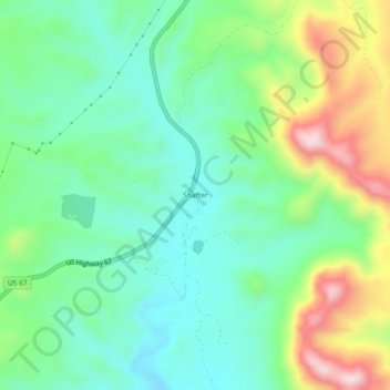 Topografische Karte Shafter, Höhe, Relief