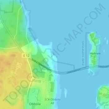Topografische Karte Hitre Nyviken, Höhe, Relief