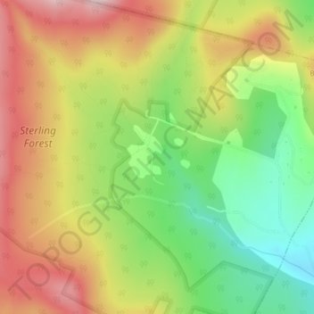 Topografische Karte Gorge, Höhe, Relief