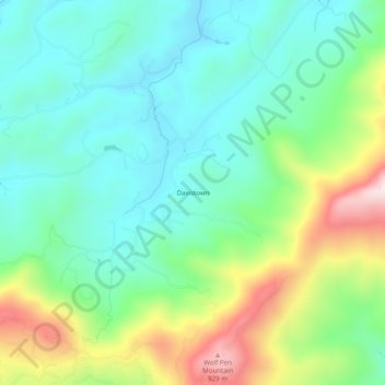 Topografische Karte Davistown, Höhe, Relief