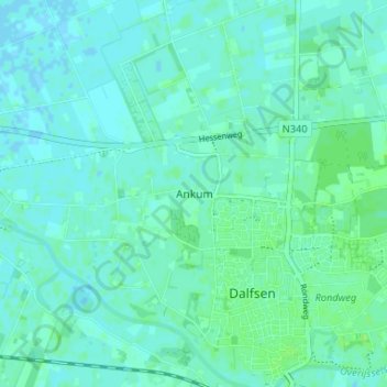 Topografische Karte Ankum, Höhe, Relief