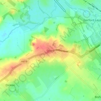 Topografische Karte Stone, Höhe, Relief