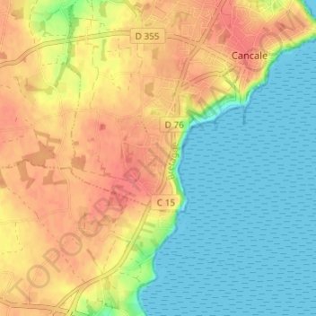 Topografische Karte Terrelabouët, Höhe, Relief