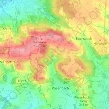 Topografische Karte Wellucken, Höhe, Relief