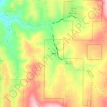 Topografische Karte Cedro, Höhe, Relief