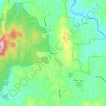 Topografische Karte Yukon, Höhe, Relief